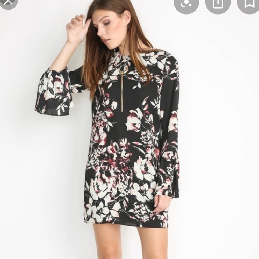 ali & jay floral long sleeve shift dress